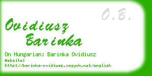 ovidiusz barinka business card